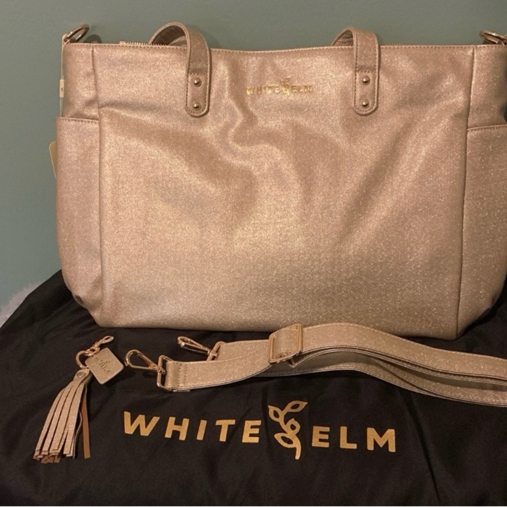NWT, limited edition color Gold Sparkle White Elm Aquila Tote!